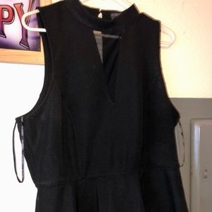 Forever 21 plus 2x black peplum top with mesh